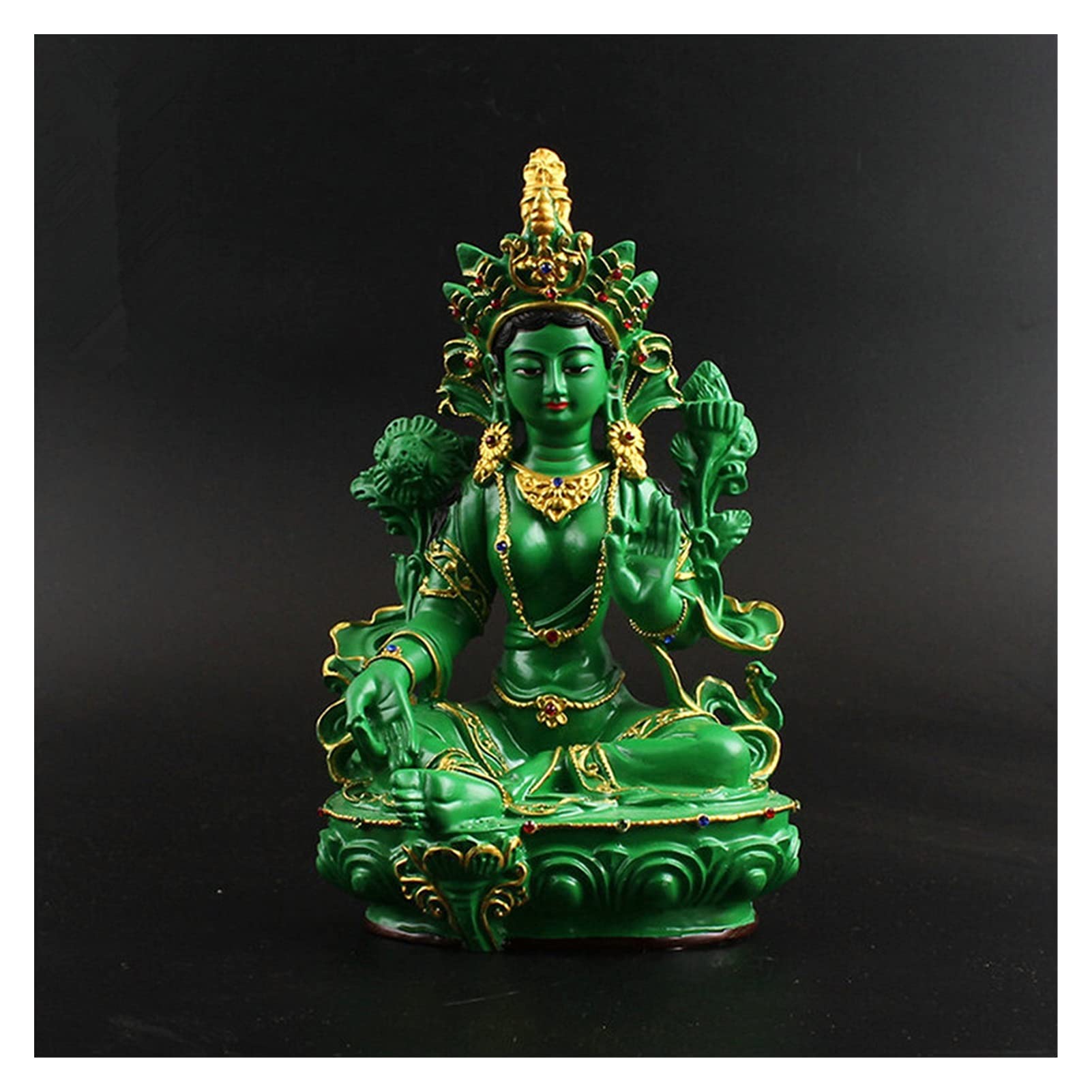 Amazon｜仏像 置物 大きな緑/色の塗られたTalisman効果的な家族保護緑